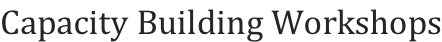 Capacity Building Workshops